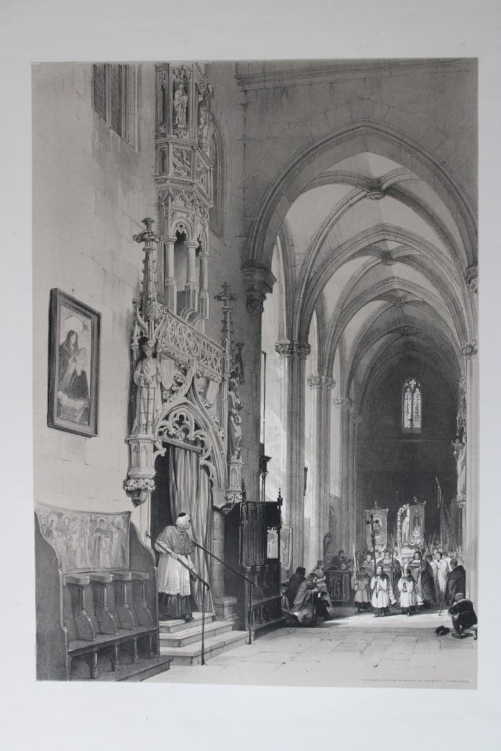 Haghe & Day - 2 lithographs of Nuremberg 1840: These two lithographs of the Porch of Frauenkirch, Nuremberg and Entrance to the Sacristy, St Laurent, Nuremberg are from Sketches in Belgium and Germany with drawings by Louis Haghe. Published by Hen