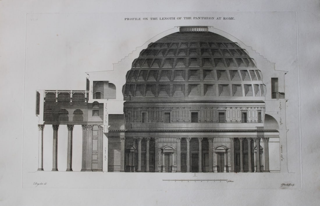 A Desgodetz -  3 engravings of the Pantheon, Rome  1771 (1 of 6)