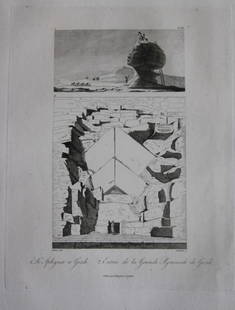 Baron Dominique Vivant Denon - The Sphynx at Giza 1807: This engraving of Le Sphynx a Gizeh is plate 7 from the Voyage dans la Basse et la Haute-Egypte pendant les campagnes du General Bonaparte by Dominique Vivant Denon. Published by Samuel Bagster, Londo