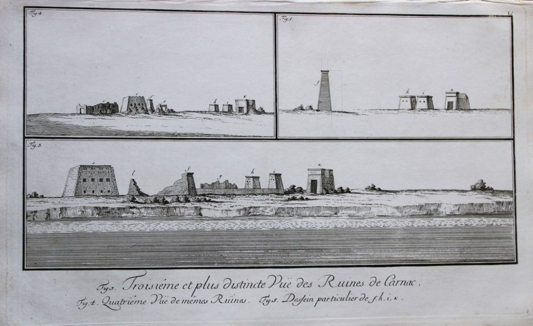 Capt. FL Norden - 4 folio engravings of Thebes and Carnac 1792 (1 of 4)