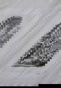 Lodovico Carracci - 2 engravings from St. Michele Bologna 1776: These rare copper engravings are from Il Claustro di S. Michele in Bosco di Bologna dipinto dal famoso Lodovico Carracci e da altri Eccellenti Maestri usciti Dalla Sua Scuola descritto ed illustrato d
