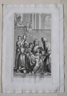Lodovico Carracci - 2 engravings from St. Michele Bologna 1776: These rare copper engravings are from Il Claustro di S. Michele in Bosco di Bologna dipinto dal famoso Lodovico Carracci e da altri Eccellenti Maestri usciti Dalla Sua Scuola descritto ed illustrato d