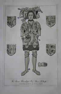 2 Sepulchral Brasses by JS Cotman 1819: These original 204-year-old etchings at Shottisham Church and Frense Church, Norfolk are from the first edition of Engravings of Sepulchral Brasses in Norfolk by John Sell Cotman. Published in Yarmout