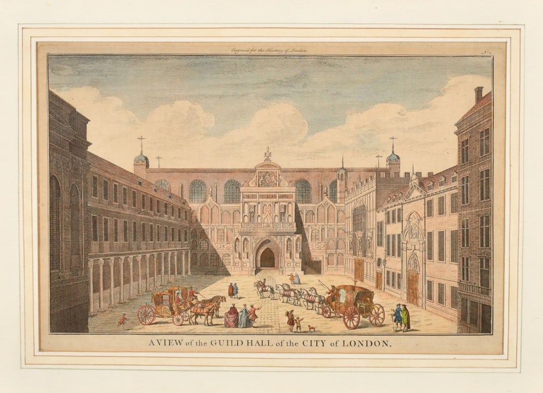 William H Toms - A View of the Guild Hall, London 1760 (1 of 2)