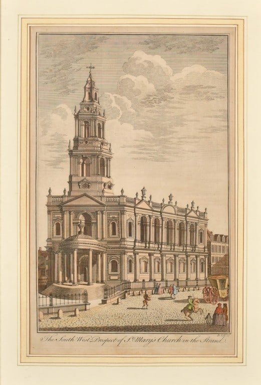 B Cole - South West Prospect of St Mary's Church in the Strand 1756 (1 of 2)