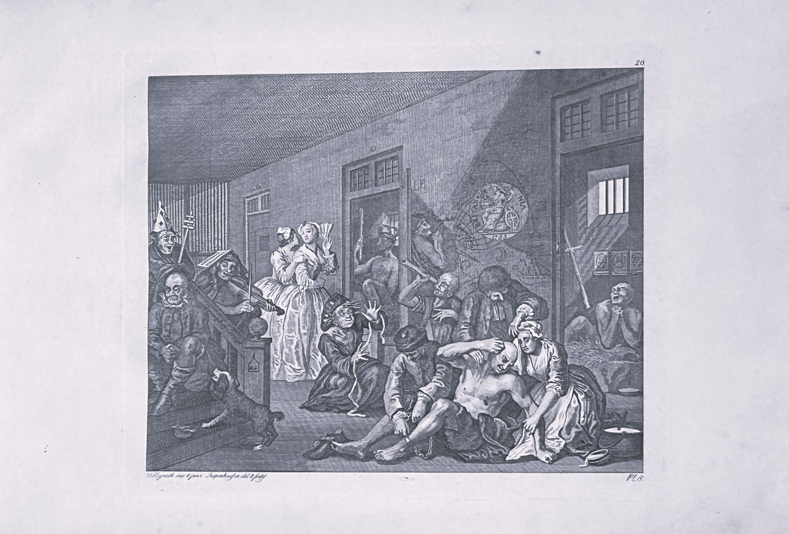 W Hogarth - 8 engravings of A Rake's Progress by Riepenhausen 1820: This set of engravings was made by Ernst Ludwig Riepenhausen after William Hogarth. Published in Weimar 1820.Ernst Ludwig Riepenhausen (1765-1840) was well respected for his engravings after Hogarth,