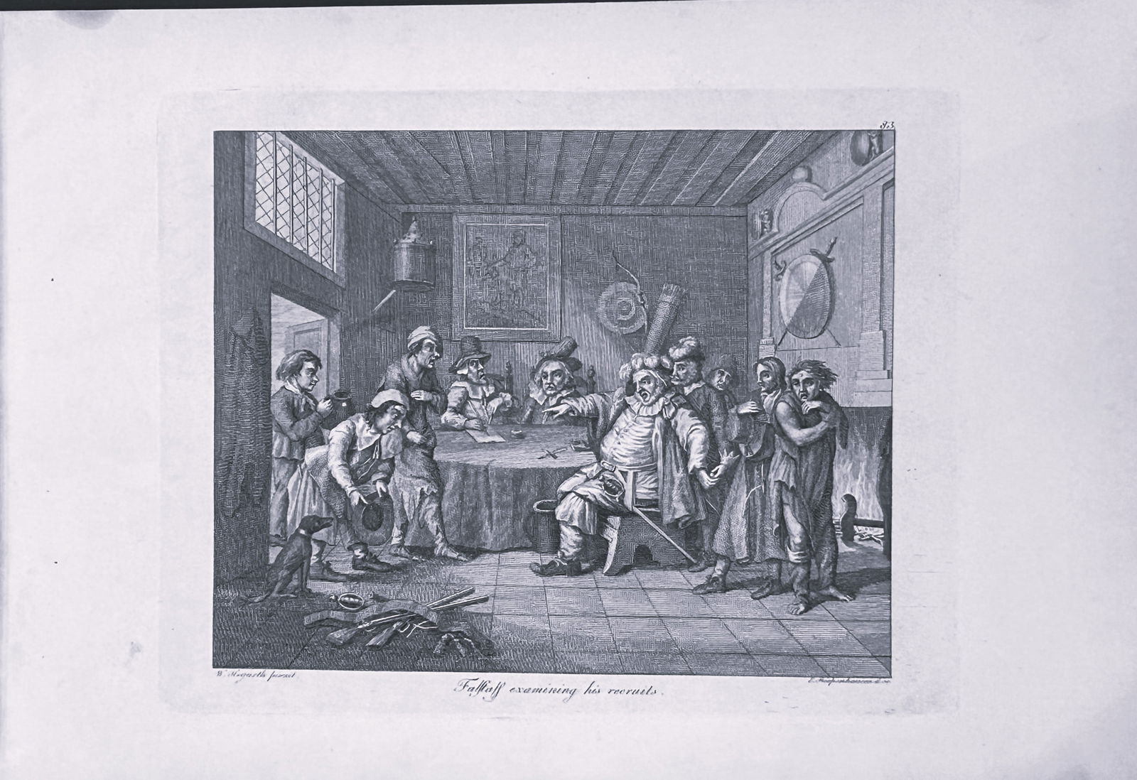 W Hogarth - 2 Engravings Falstaff & Mr Garrick by Riepenhausen 1820: This set of engravings was made by Ernst Ludwig Riepenhausen after William Hogarth. Published in Weimar 1820.Ernst Ludwig Riepenhausen (1765-1840) was well respected for his engravings after Hogarth,