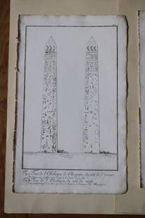 Cleopatra's Obelisk by Capt. FL Norden 1792: This copperplate engraving is from The Antiquities, Natural History, Ruins and Other Curiosities of Egypt, Nubia and Thebes by Frederic Lewis (or Ludvig) Norden. Printed for Edward Jeffreys, London 17