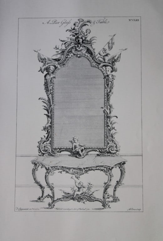 Thomas Chippendale - 3 engravings of Pierglass Frames 1762 (1 of 6)