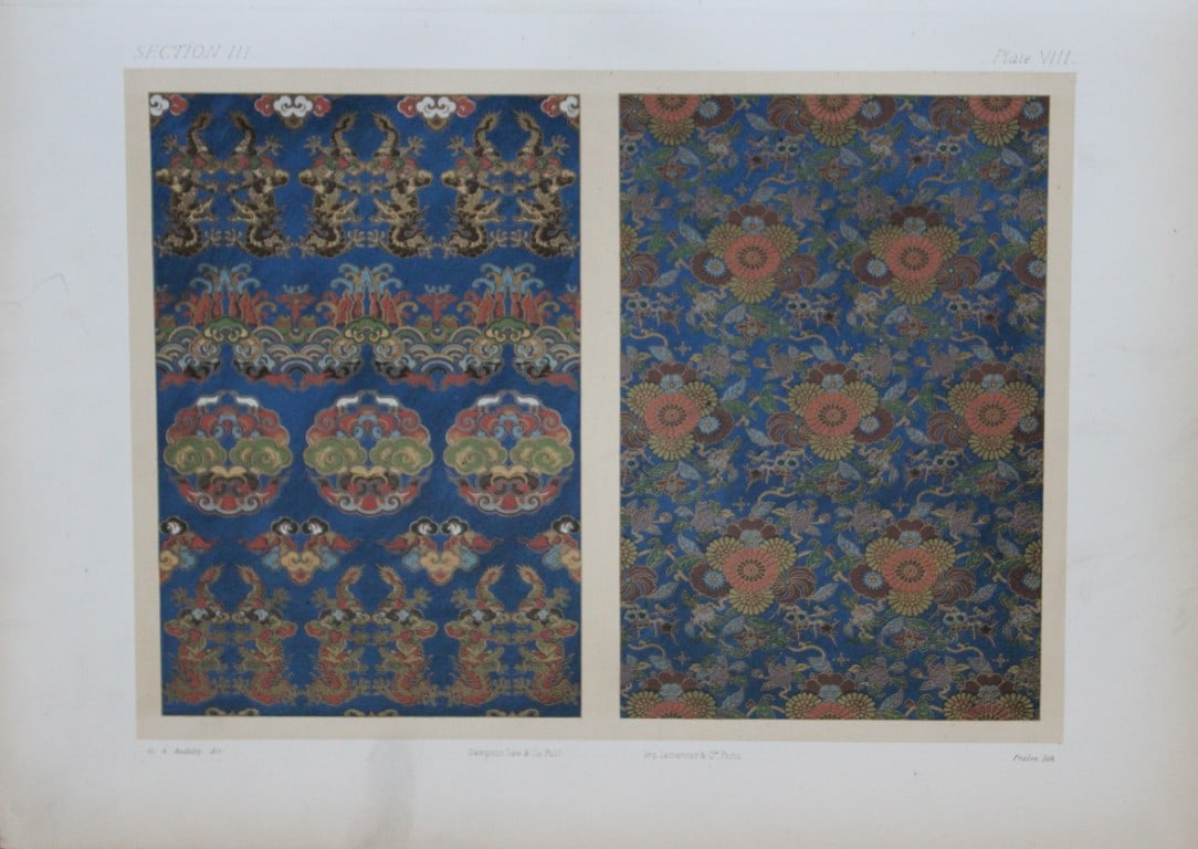 George A Audsley - The Ornamental Arts of Japan 1882: This beautiful chromolithographic print is from The Ornamental Arts of Japan by George Ashdown Audsley. 1st edition, published by Sampson Low, Marston, Searle, & Rivington, London 1882-4, This grand w