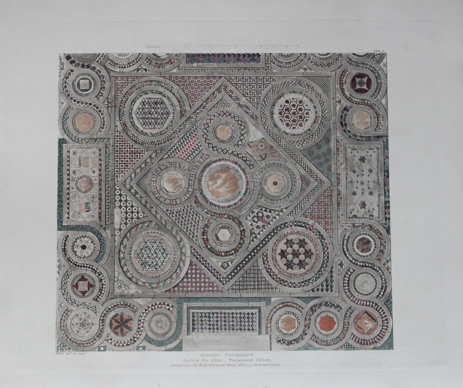 J White - Mosaic at Westminster Abbey engraved by White 1812 (1 of 1)