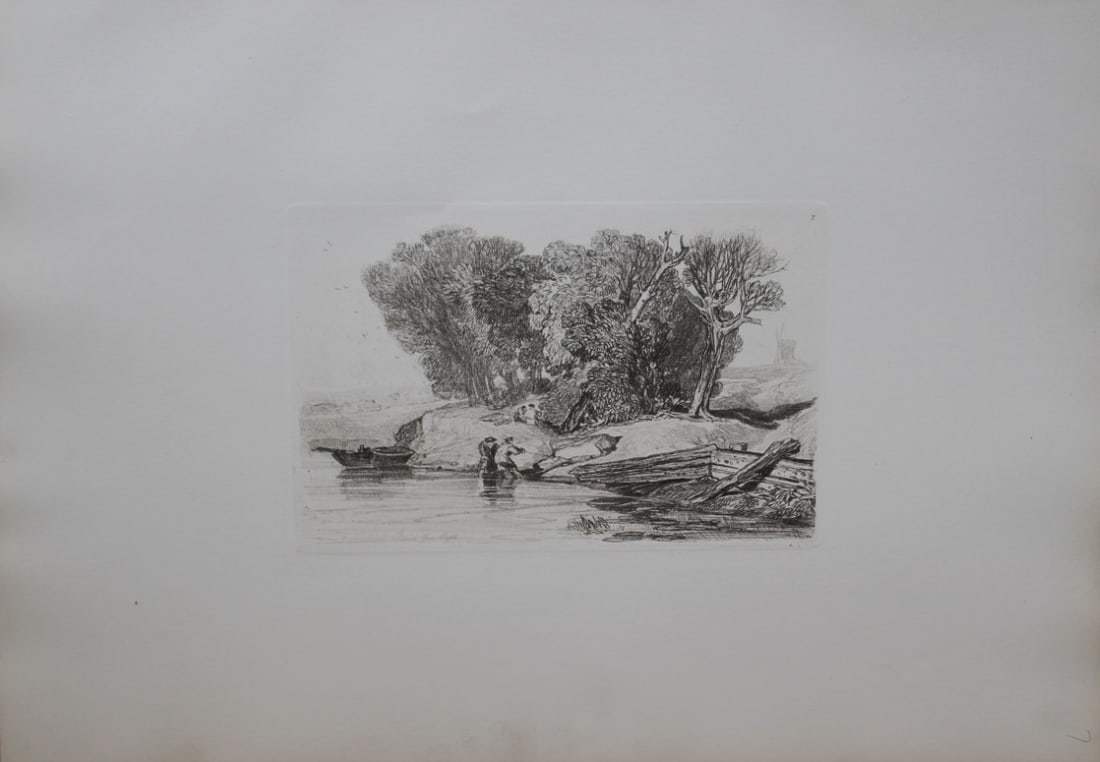 John Sell Cotman - Milbank on the Thames from Liber Studiorum 1838 (1 of 1)