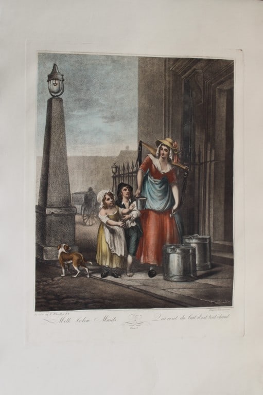 Francis Wheatley - Cries of London 19th century engraving Plate 2: This large engraving is from the series entitled Cries of London by Francis Wheatley R.A and engraved by Luigi Schiavonetti, date unknown. Between 1792 and 1795 Wheatley exhibited 14 paintings of the