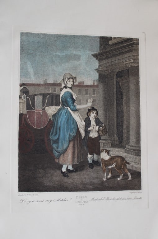 Francis Wheatley - Cries of London 19th century engraving Plate 4: This large engraving is from the series entitled Cries of London by Francis Wheatley R.A and engraved by Luigi Schiavonetti, date unknown. Between 1792 and 1795 Wheatley exhibited 14 paintings of the