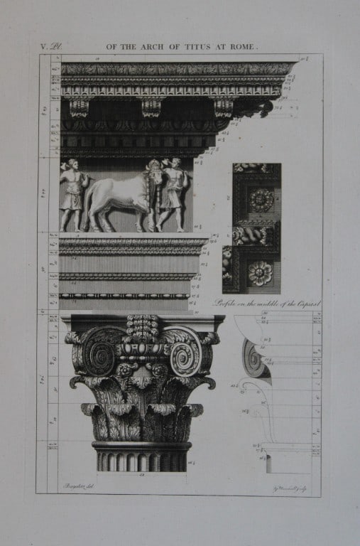 A Desgodetz - 4 engravings of the Arch of Titus at Rome 1771 (1 of 8)
