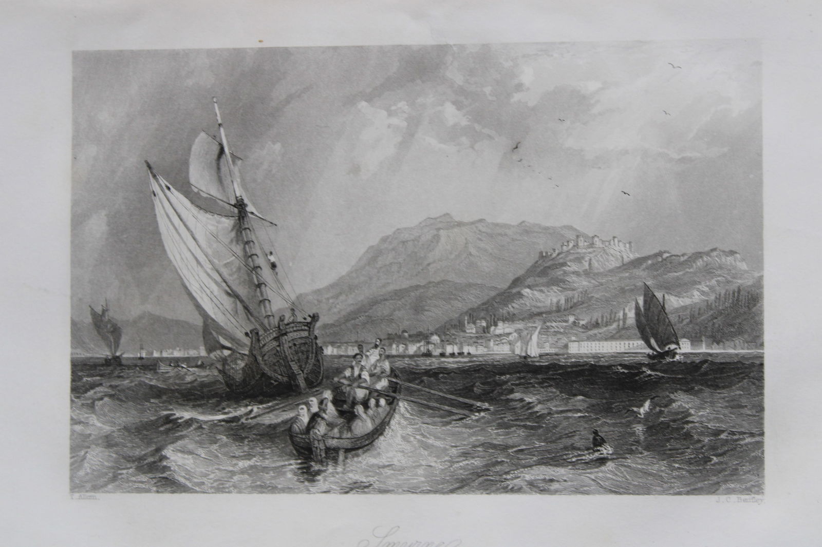 Thomas Allom - Smyrna, Ottoman Empire engraving 1855.: This engraving is from Histoire de l'Empire Ottoman depuis anciens jusqu’a nos jours (History of the Ottoman Empire from ancient times to the present day) by Theophile Lavallee. Published Thomas All