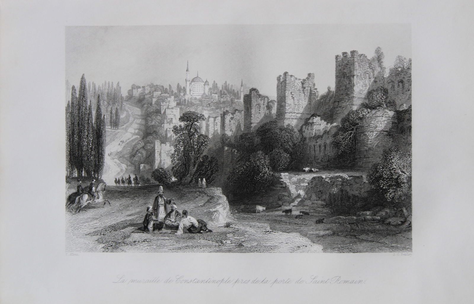 Thomas Allom - Constantinople, Ottoman Empire engraving 1855.: This engraving is from Histoire de l'Empire Ottoman depuis anciens jusqu’a nos jours (History of the Ottoman Empire from ancient times to the present day) by Theophile Lavallee. Published Thomas All