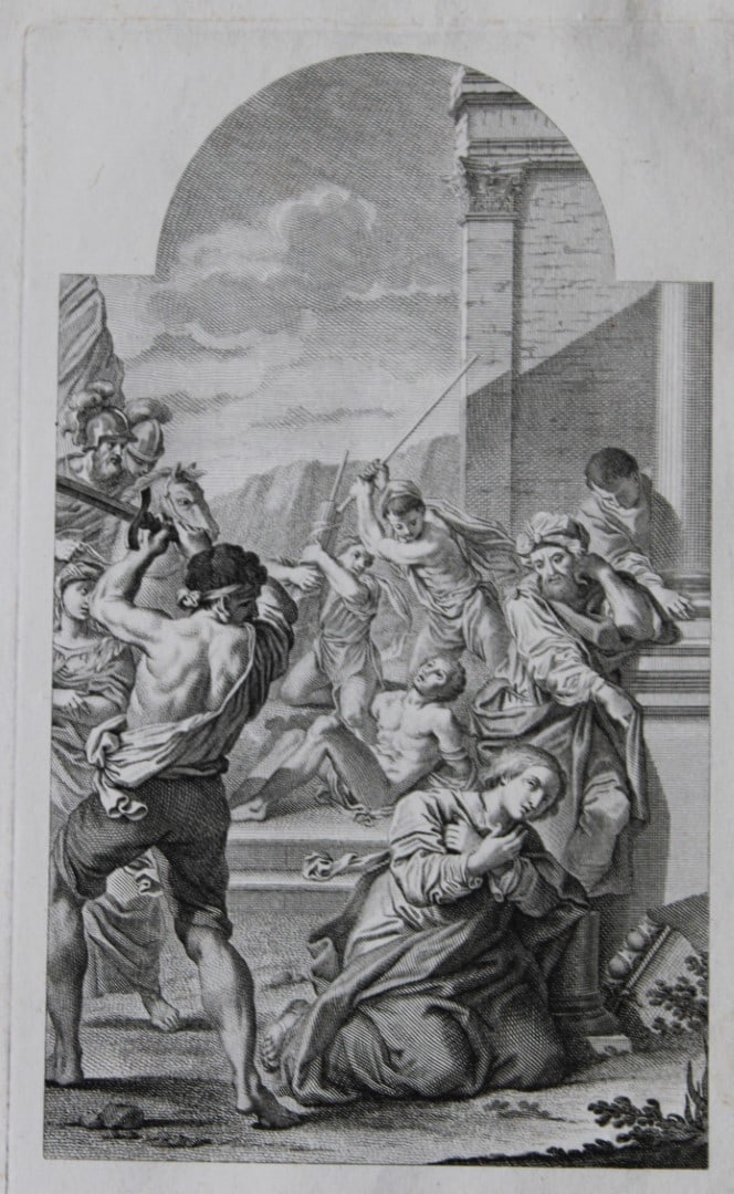 Lodovico Carracci - rare engraving of Cloisters in Bologne monastery 1776 (1 of 2)