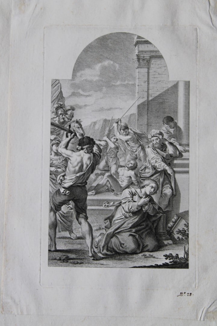 Lodovico Carracci - rare engraving of Cloisters in Bologne monastery 1776 - 2