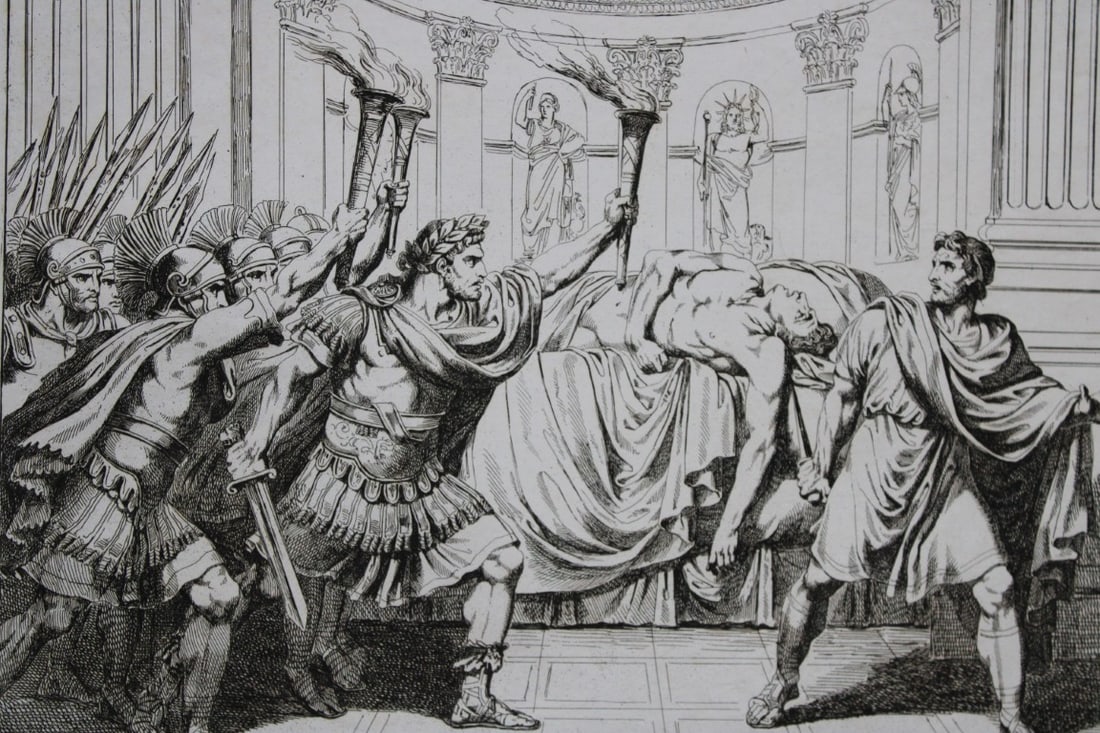 B Pinelli - Folio etching of Maximian and Constantine from Istoria Romano 1821: This etching is from Istoria Romana (Roman History) by Bartolomeo Pinelli. Published by Presso Vincenzo Poggioli, Rome 1821.The full title of this work is Raccolta di No. 100 Soggetti Li Pi? Rimarchev