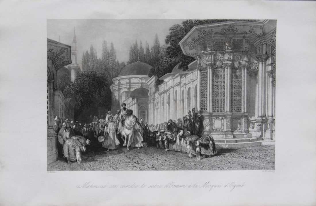 Thomas Allom - The Mosque of Achmet, Ottoman Empire engraving 1855: This engraving is from Histoire de l'Empire Ottoman depuis anciens jusqu?a nos jours (History of the Ottoman Empire from ancient times to the present day) by Theophile Lavallee. Published by Garnier F