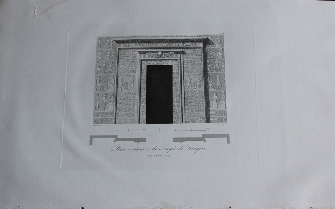 Temple de Tentyris by Vivant Denon 1807: This is plate 15 from the Voyage dans la Basse et la Haute-Egypte pendant les campagnes du General Bonaparte by Dominique Vivant Denon. Published by Samuel Bagster, London 1807.The full details of the