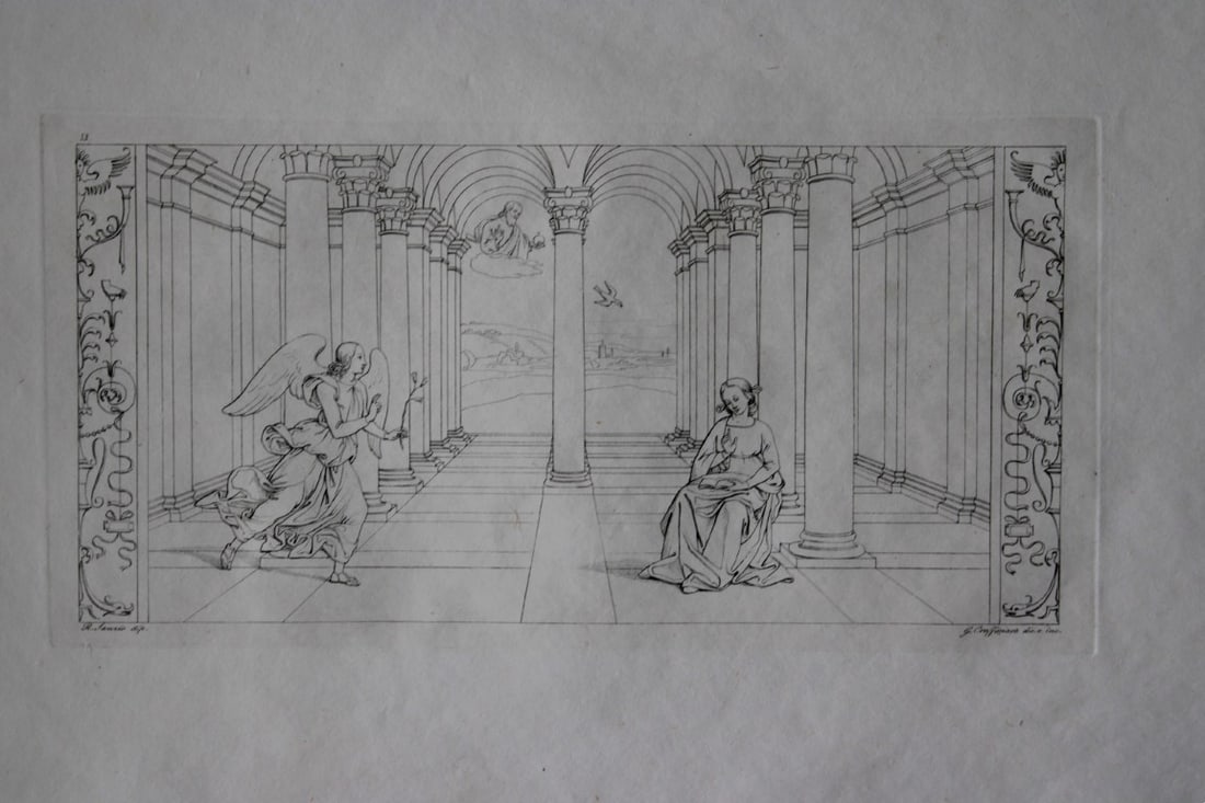 Giuseppe Craffonara - 2 engravings of papal paintings 1820 (1 of 2)