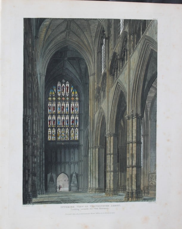 F Mackenzie - Interior View of Westminster Abbey by J Bluck 1812 (1 of 1)