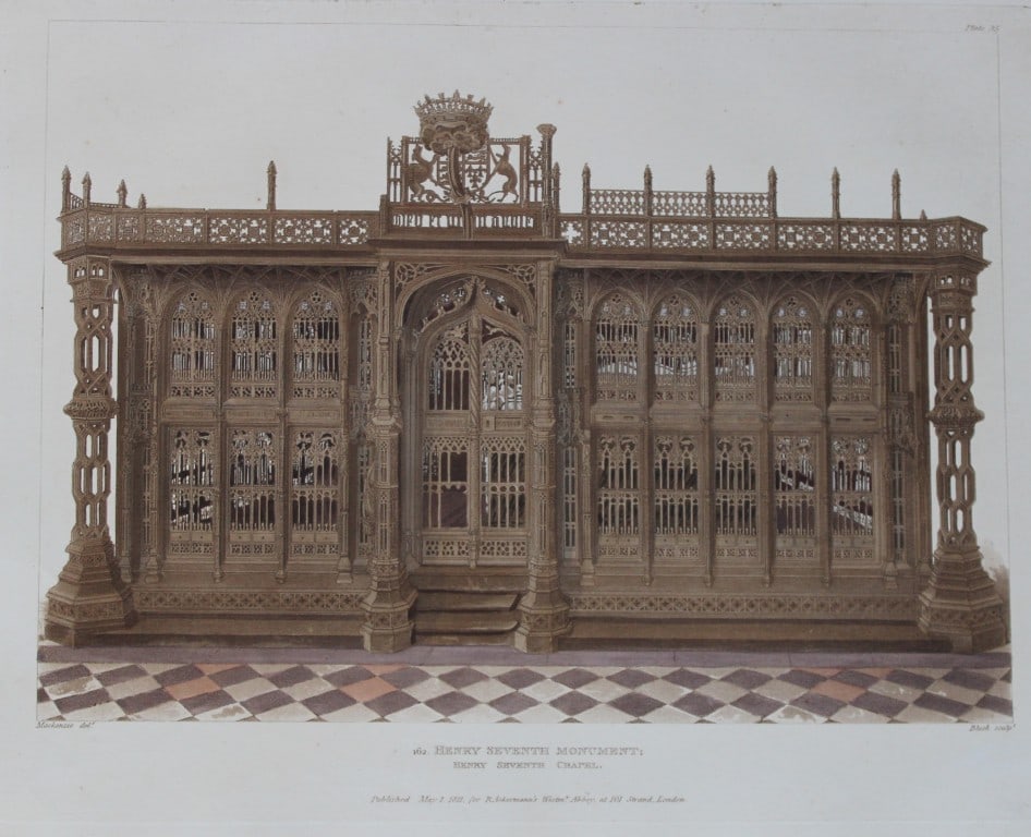 F Mackenzie - Henry VII Monument in Westminster Abbey engraved by J Bluck  1812 (1 of 1)