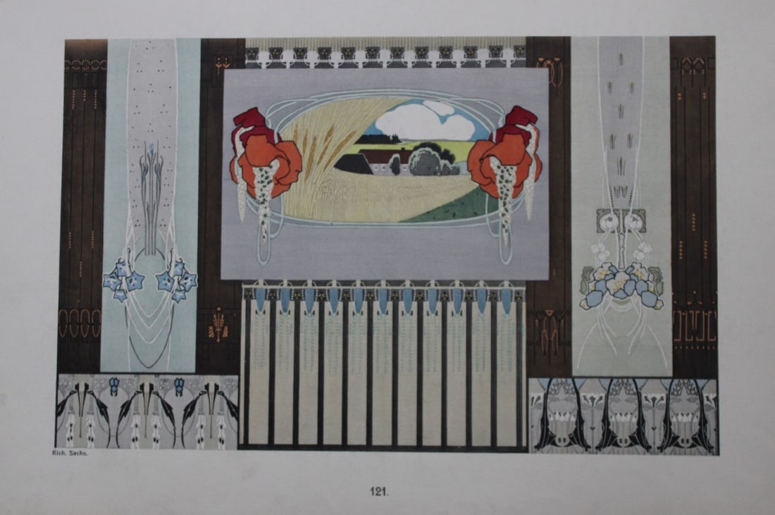 Christian Stoll - Jugenstil design lithograph after Richard Sachs 1906 (1 of 1)