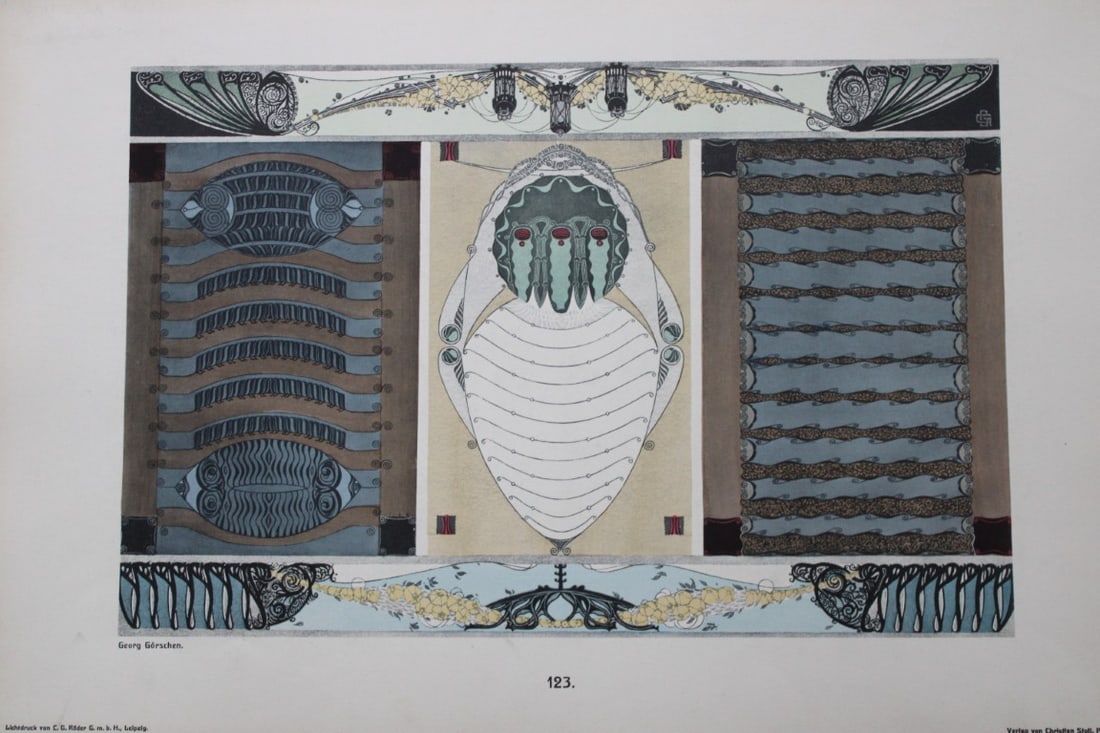 Christian Stoll - Jugenstil design lithograph after Georg Gorschen 1906 (1 of 1)