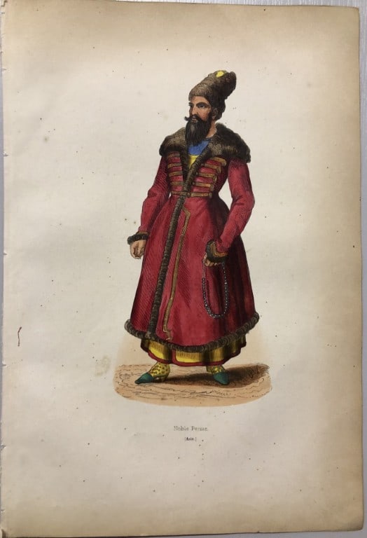 A Wahlen - 2 engravings: Shah of Persia and Persian nobleman 1843 (1 of 2)
