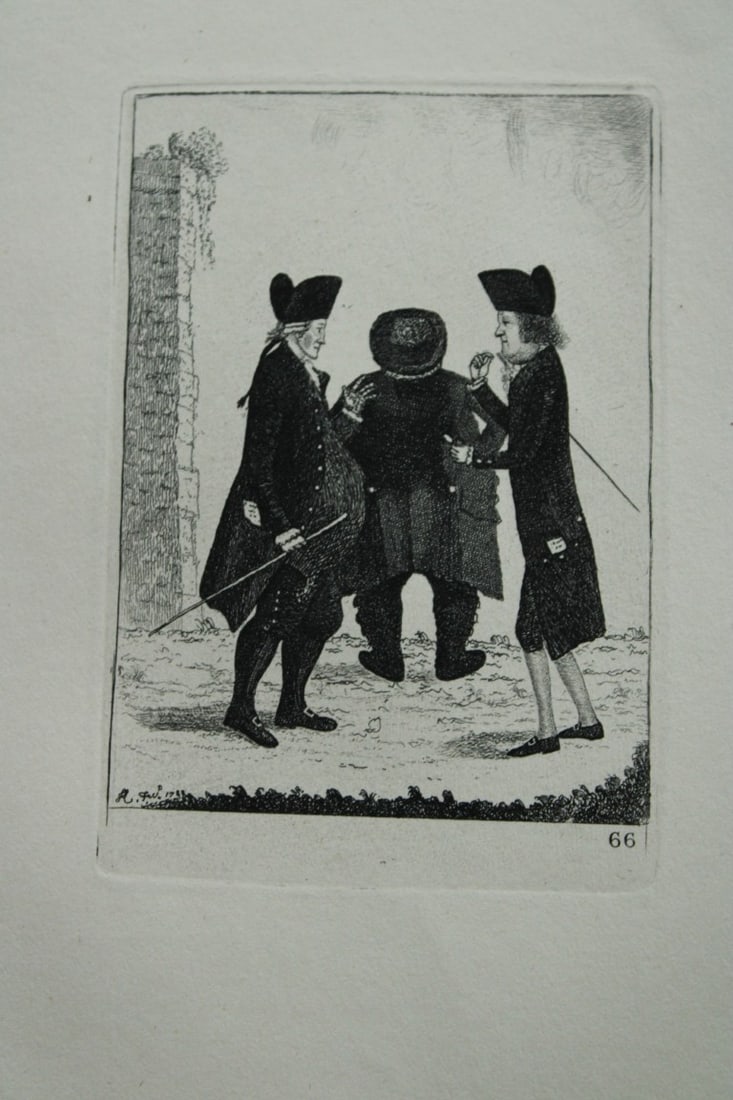 John Kay - 2 etchings of Scottish characters 1877: These engravings are from A Series of Original Portraits and Caricature Etchings by John Kay. Published by Adam and Charles Black, Edinburgh, 1877. Kay was a caricaturist, engraver and miniature paint
