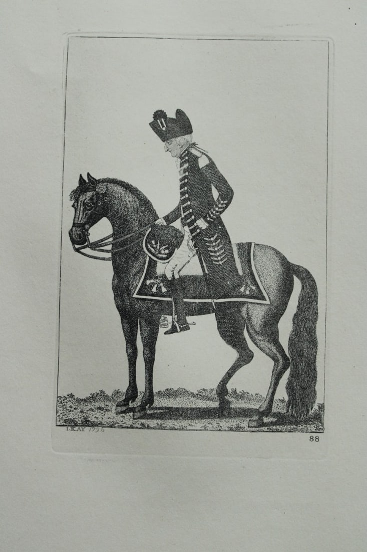 John Kay - 2 etchings of Scottish characters 1877: These engravings are from A Series of Original Portraits and Caricature Etchings by John Kay. Published by Adam and Charles Black, Edinburgh, 1877. Kay was a caricaturist, engraver and miniature paint