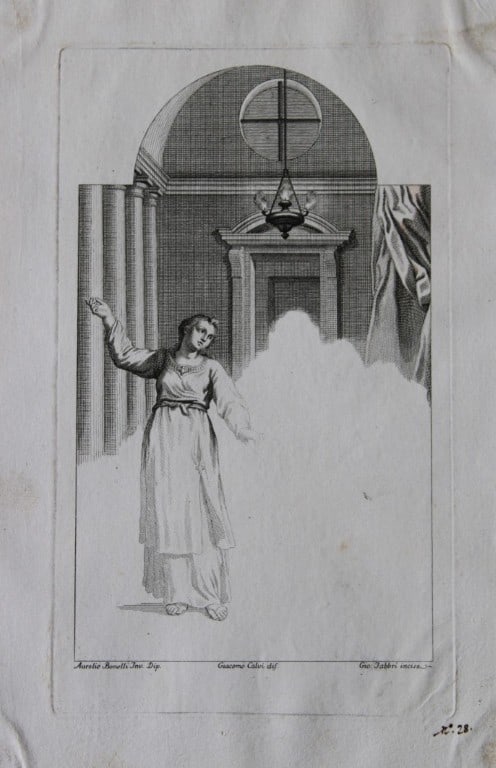 Lodovico Carracci - rare engraving of Cloisters in Bologne monastery 1776 (1 of 1)