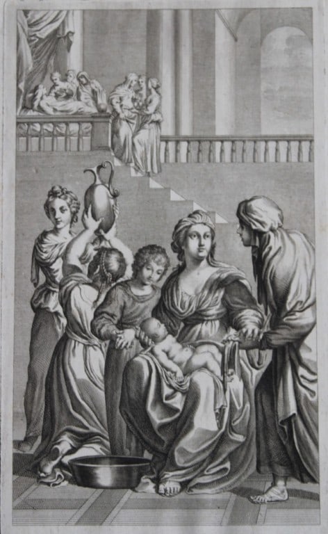 Lodovico Carracci - rare engraving of Cloisters in Bologne monastery 1776 (1 of 2)