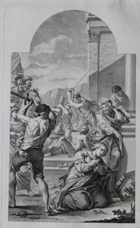 Lodovico Carracci - rare engraving of Cloisters in Bologne monastery 1776 (1 of 2)