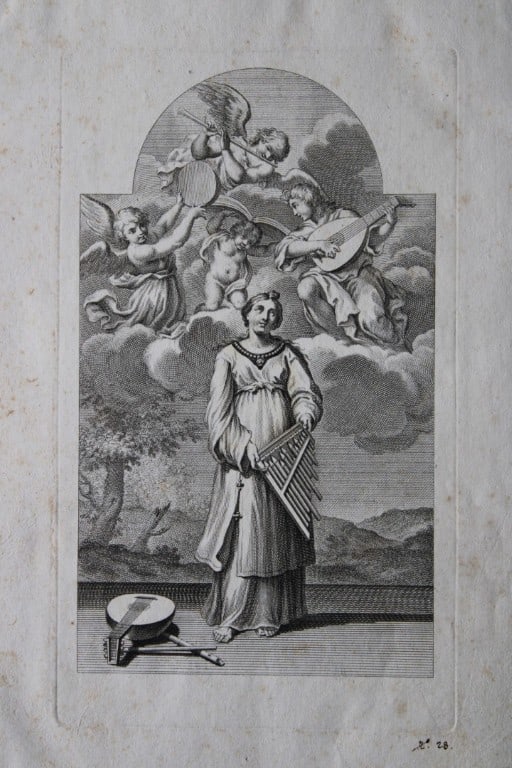 Lodovico Carracci - rare engraving of Cloisters in Bologne monastery 1776 (1 of 2)