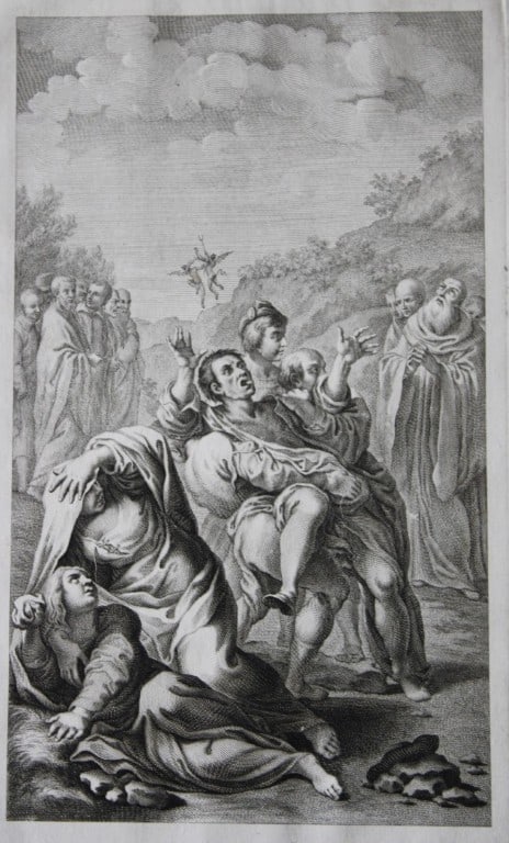 Lodovico Carracci - rare engraving of Cloisters in Bologne monastery 1776 (1 of 1)