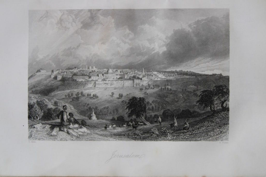 Thomas Allom - Jerusalem, Ottoman Empire engraving 1855 (1 of 1)