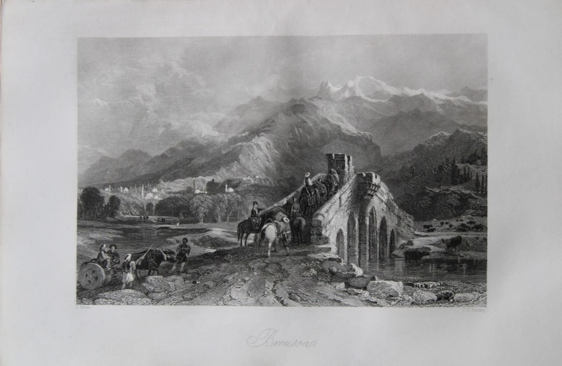 Thomas Allom - Broussa, Ottoman Empire engraving 1855 (1 of 1)