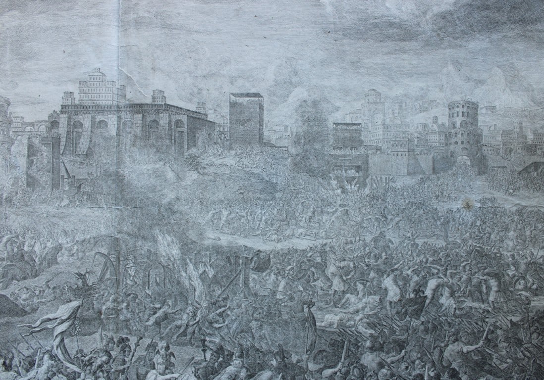 Johann Daniel Hertz - Rare engraving of the Siege of Jerusalem c1730 (1 of 8)