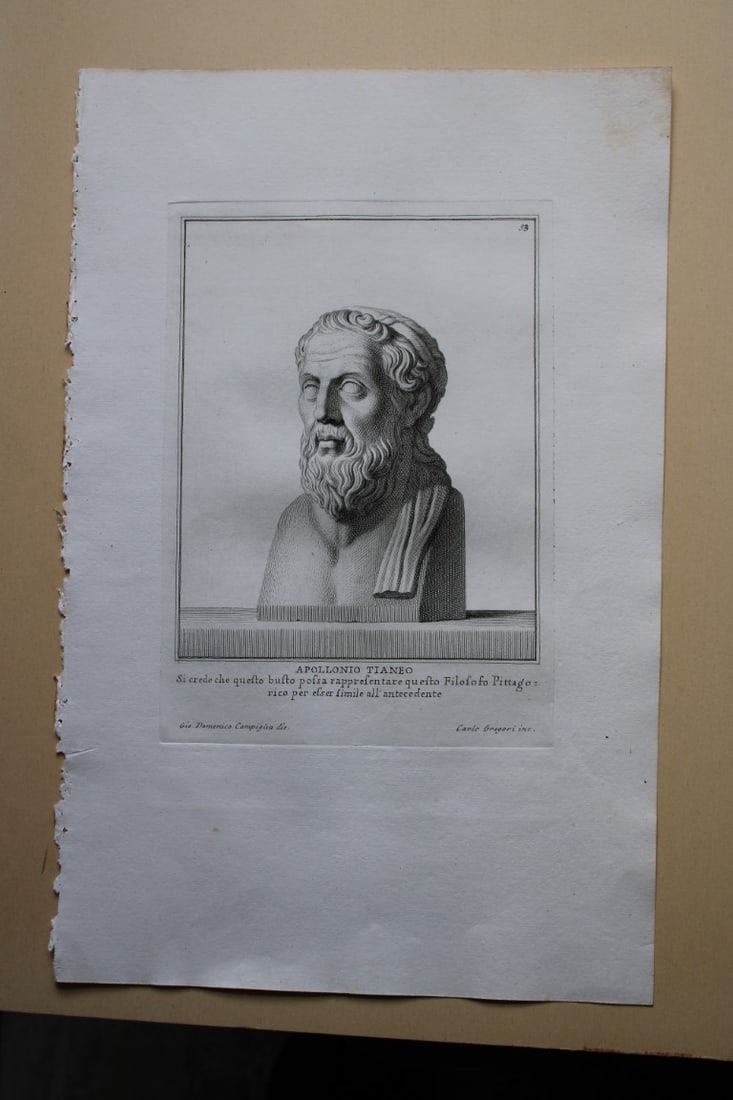 Giovanni Campiglia- Bust of Apololonio Tianeo by Carlo Gregori 1741 (1 of 2)