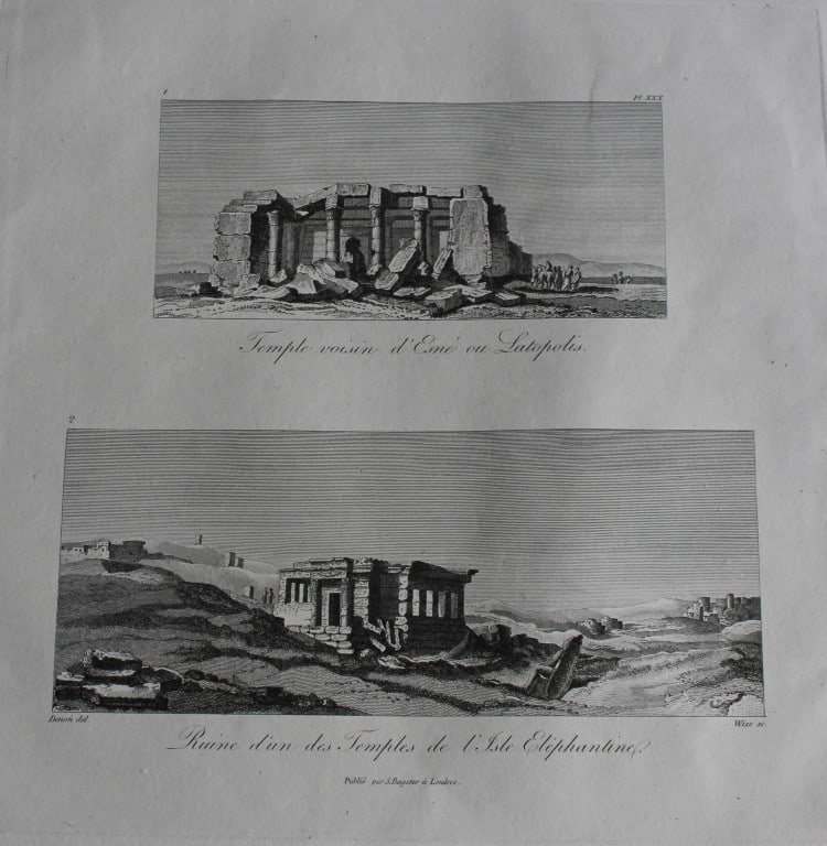 Temples at Esne and Elephantine by Vivant Denon 1807 (1 of 2)