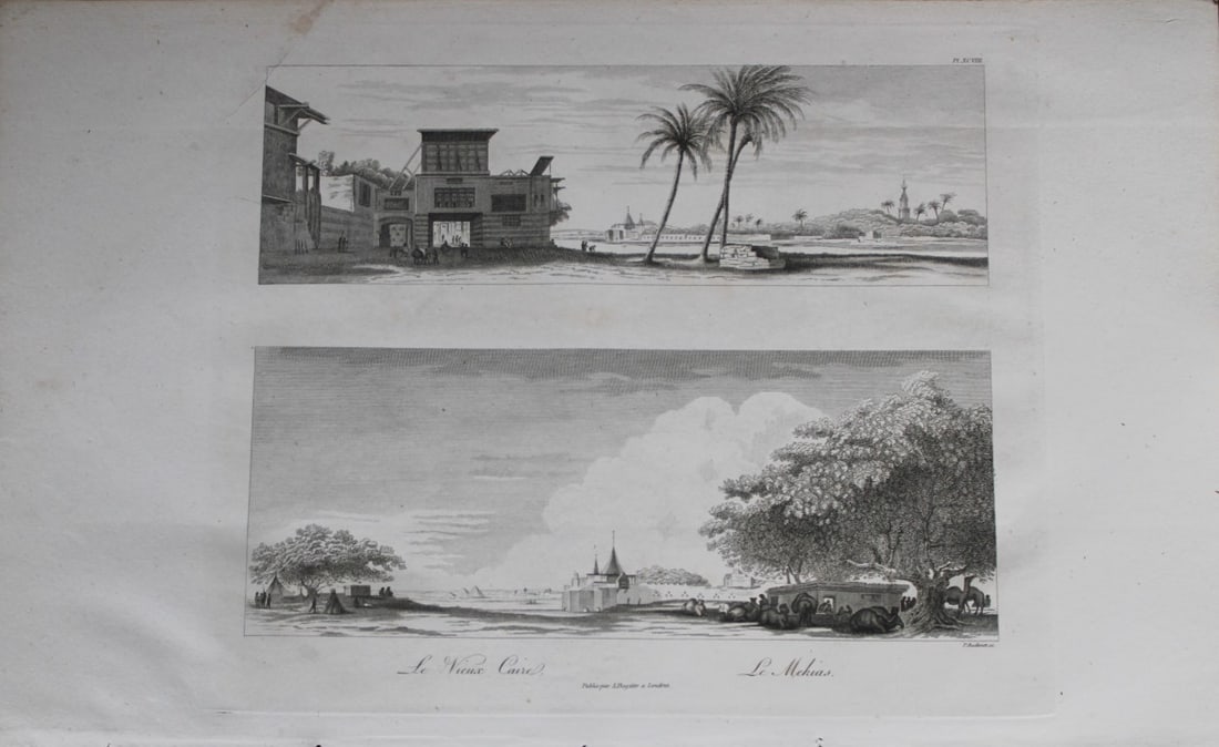 Le Vieux Caire by Vivant Denon 1807: This is plate 98 from the Voyage dans la Basse et la Haute-Egypte pendant les campagnes du General Bonaparte by Dominique Vivant Denon. Published by Samuel Bagster, London 1807.The first member of the