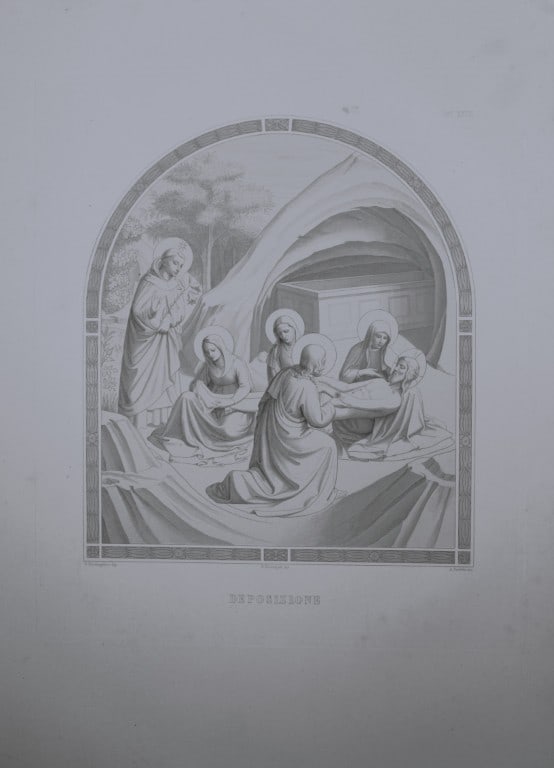Beato Angelico - 3 engravings in the convent of San Marco, Florence 1853: These engravings are from San Marco, Convento dei Padri Predicatori in Firenze, illustrato e inciso principalmente nei dipinti del B. Giovanni Angelico, con la Vita dello stesso pittore, e un sunto st