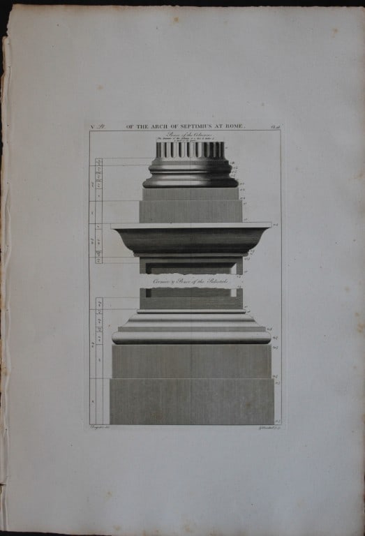 A Desgodetz - 5 engravings of the Arch of Septimus Severus at Rome 1771 (1 of 10)