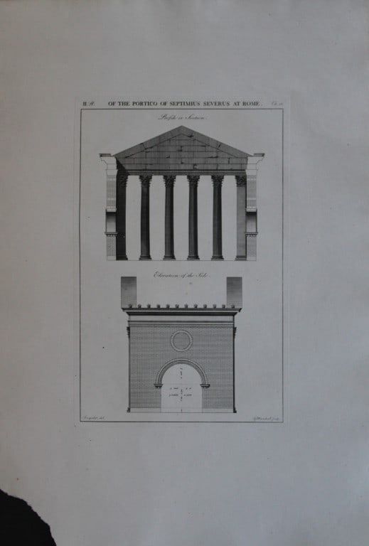 A Desgodetz - 4 engravings of the Portico of Septimus Severus at Rome 1771 (1 of 8)