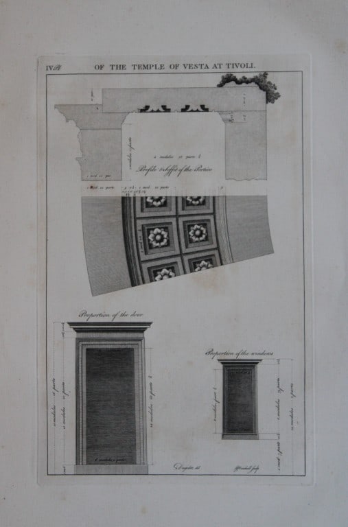 A Desgodetz - 2 engravings of the Temple of Vesta at Tivoli 1771 (1 of 4)