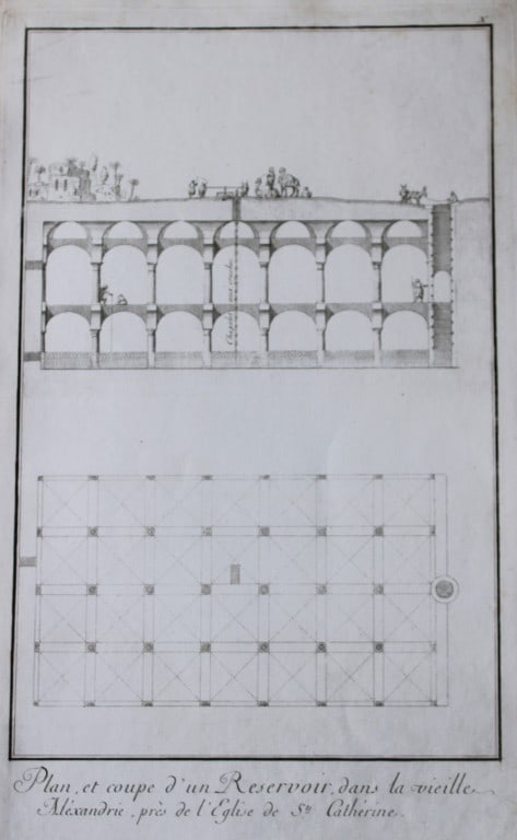 Plan of reservoir in Alexandria by Capt. FL Norden 1792 (1 of 2)